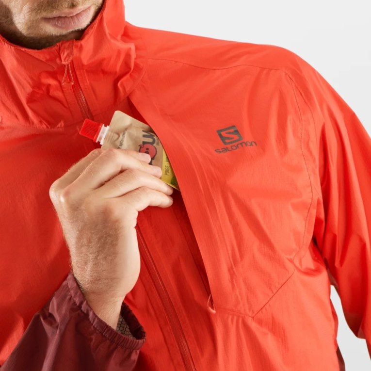 Red Salomon Bonatti Waterproof Men's Shell Jackets | PH 95318E